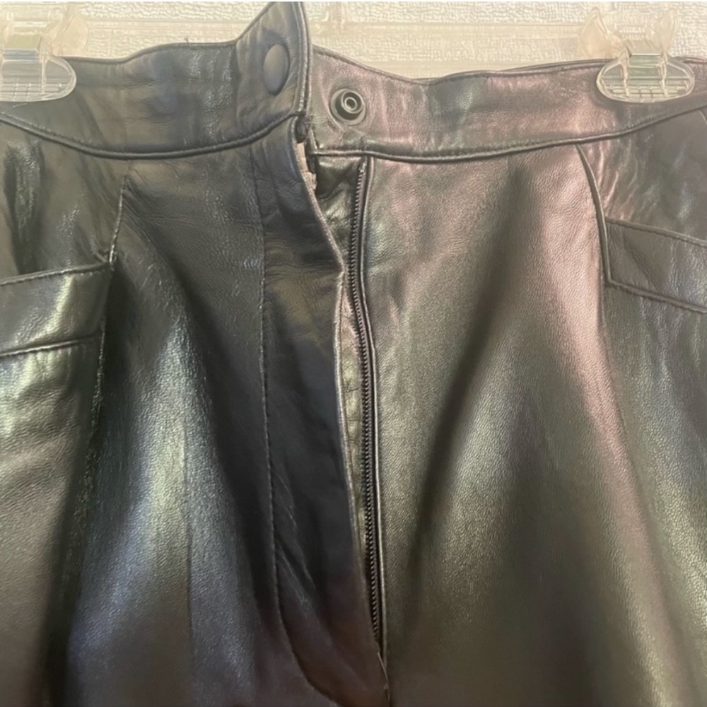 Black Vakko Leather Pants - Picture 3 of 5